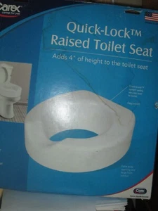 CAREX Toilettensitzerhöhung mit "QUICK-Lock" fügt 4 Zoll Höhe hinzu weiß, 300 Pfund Begrenzung - Bild 1 von 4