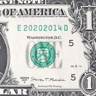 2020 - 2014 : E 20202014 D DUAL YEAR $1 One Dollar Bill Fancy Serial Number