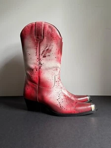 CALVIN KLEIN 205W39NYC MEN'S HORROR BOOTS IN WHITE AND RED - SIZE EU 45 / US 12 - Picture 1 of 8