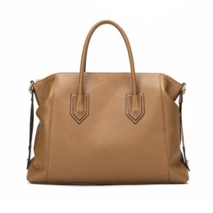 Minimalist Cowhide Leather Tote Bag, Extra Large Black Tote Carry All Handbag - Picture 1 of 11