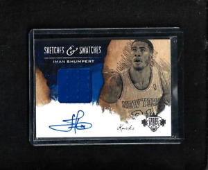Iman Shumpert 2013-14 Court Kings SKETCHES & SWATCHES Jersey Auto #/199 NY Knick