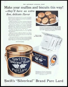 1925 SWIFT'S Pure Lard Muffin Recipe Baking Kitchen Decor Art Vtg PRINT AD - Picture 1 of 1
