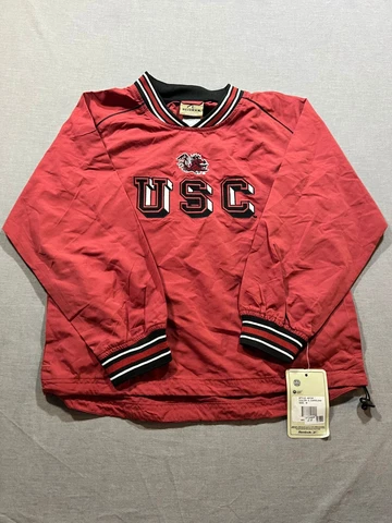 USC Heisman Jacket Boys Medium Red Long Sleeve Knit Windbreaker Kids Cover