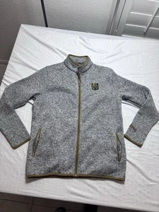 Vegas Golden Knights Full Zip Up Jacket For Men Size Medium Pockets Gray Nice - Picture 1 of 10