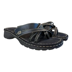 Sandalias para mujer Comfort Plus By Predictions negras con tiras talla 11W - Imagen 1 de 11