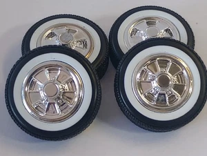 JADA BTM 1/24 SCALE WHEELS W/ WHITE WALL TIRES FOR REPAIRING 1967 CHEVY IMPALA. - Picture 1 of 10