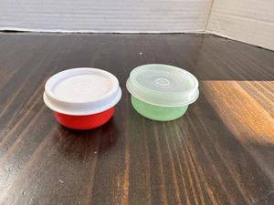Vtg Tupperware Smidgets Pill Boxes 1 oz Mini Bowl Travel Containers - Picture 1 of 4
