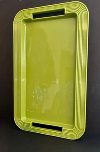 VTG Rubbermaid Ribbed Melamine Avocado Green Serving Hostess Tray 18x10 3810 - Picture 1 of 7