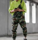 Mens Casual Camouflage Overalls Suspender Trousers Trendy Slacks Tooling Pants