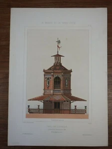 P. Chabat LA BRIQUE ET LA TERRE CUITE Litho PAVILLON CERAMIQUE Exposition 1878 - Picture 1 of 4