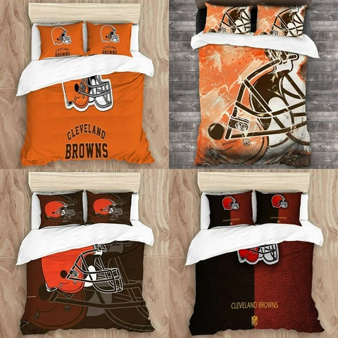Cleveland Browns Bedding Set 3PCS Duvet Cover Pillowcases Comforter Cover Gifts Cover