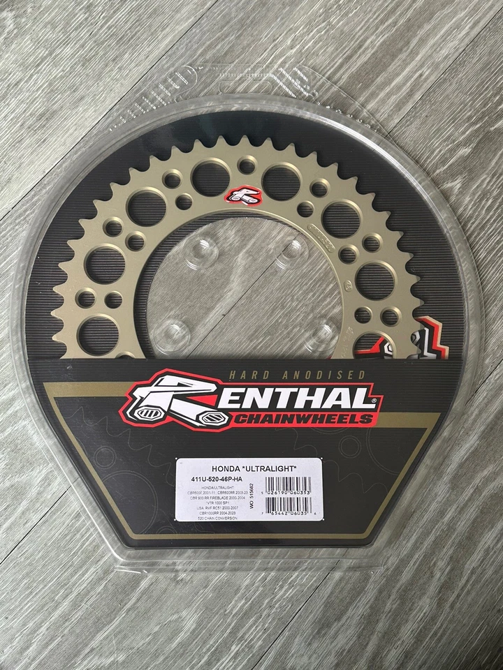Nuevo piñón Renthal 411U-520-46P Honda CBR600RR, CBR1000RR, CBR600F, CBR900RR Foto 1 de 2
