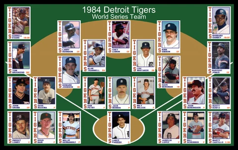 1984 DETROIT TIGERS World Series POSTER Wall Art Man Cave Decor Fan Xmas Gift Cover