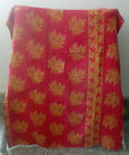 Indian Vintage Cotton Kantha Quilt Twin Size Throw Blanket Handmade Gudari Kanth