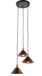Rolta 3 Light Copper Cluster Pendant Light sale cheap Without bulb brand new - Picture 1 of 10