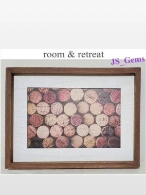 Nuevo arte de pared para habitación y retiro corchos de vino con marco de madera marrón cuadro caja letrero decoración Foto 1 de 4