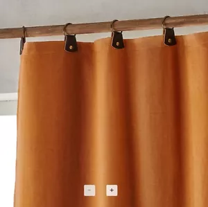Linen Curtain Single Blackout 100% Washed Rust 140x220cm RRP£160 La Redoute - Picture 1 of 10