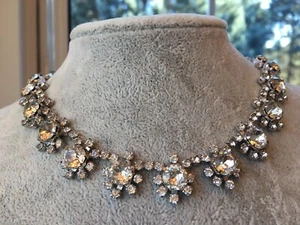 Vintage Kramer of New York Clear Crystal Rhinestone Necklace 14" - Bild 1 von 8