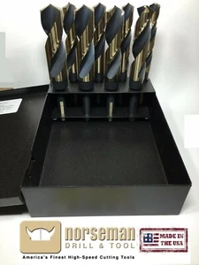 Fastenal #53994 8pc Drill Bit Set Super Premium S&D-8SP 9/16-1" by 16ths USA - Picture 1 of 7