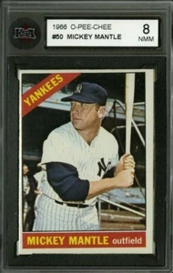 O-Pee-Chee 50 Mickey Mantle KSA 1966 paquete de 8 tarjeta brillante fresca extremadamente nítida - Imagen 1 de 2