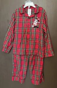 Disney Store Plaid Embroidered Mickey Mouse Christmas PJ Pajamas size 5 / 6 - Picture 1 of 6
