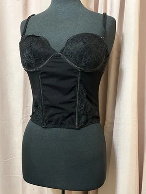 Corsé de encaje negro M Bustier Top red acolchado sujetador y cierre de gancho mediano Foto 1 de 4