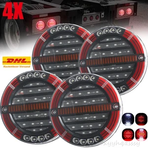 4x LED tail light round 4 function tractor taillight trailer car truck 12V 24V - Picture 1 of 12