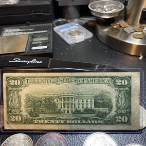 ๐ 1950-B $20 โญ๏ธ FRN ERROR /RARE Alignment SEE PICS Good Condition - Picture 1 of 7
