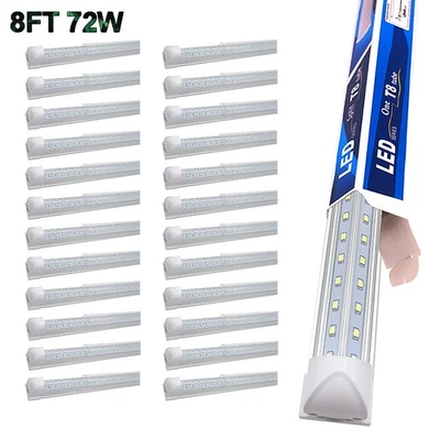 Paquete de 25 luces LED para tienda T8 8 pies accesorio 72 W 8 pies tubo LED bombillas 6500K LED Foto 1 de 4