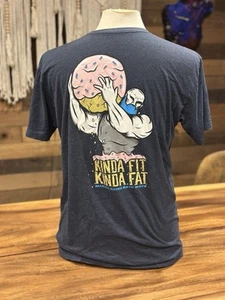 Kinda Fit Kinda Fat Herren Large dunkelblau meliert Grafik T-Shirt - Bild 1 von 5