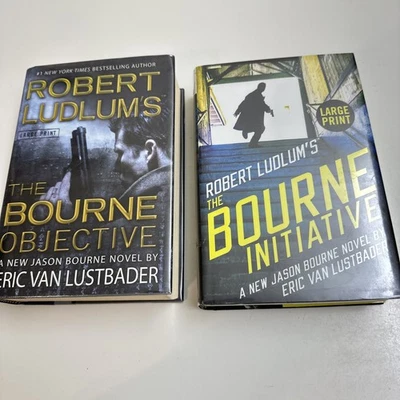 Robert Ludlum's ~The Bourne Initiative & Bourne Objective LARGE PRINT - Image 1 of 4