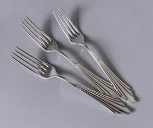 WMF Patente Abanicos Decoración Patrón de Abanico 3 Menú Horquillas Años 90 Plata Edición 18,2cm - Imagen 1 de 5
