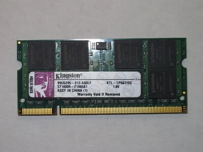 Memory For Your Laptop - KINGSTON 2GB DDR2 667MHz 200 PIN KTL-TP667/2G SDRAM - Image 1 of 3