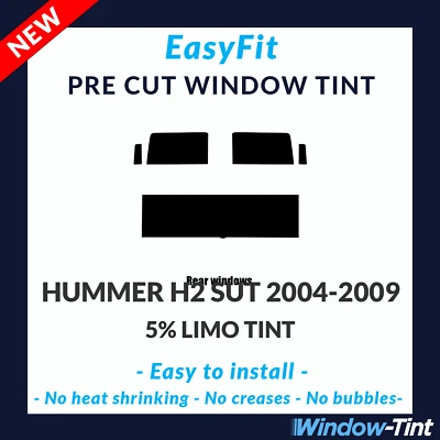 Easyfit Static Vor Cut Fenster Getönt für Hummer H2 Sut 2004-2009 - 5% Limo Heck - Bild 1 von 3