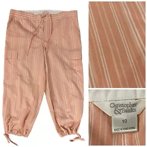 Pantalone Christopher & Banks donna taglia 10 arancione cargo Capri spiaggia vacanze costa - Foto 1 di 14