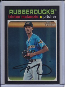Triston McKenzie 2020 Topps Heritage Minor League Flip Stock Parallel Indians