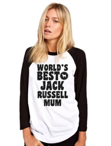 Top da baseball donna regalo cane cucciolo Jack Russell mamma del mondo - - Foto 1 di 3