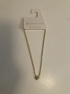Kendra Scott Double Chain Necklace Filigree Heart Gold New - Picture 1 of 5