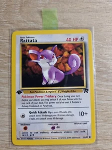Pokemon Card - 1st Edition Rattata 66/82 -Team Rocket Set WOTC - Common NM - Picture 1 of 3