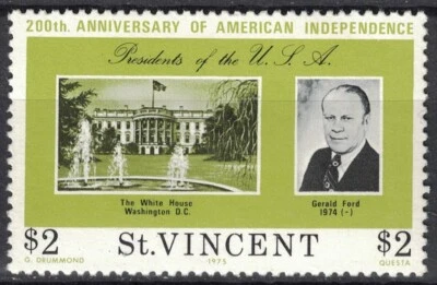San Vicente: 1975 SC#444 MNH Bicentenario de la Independencia Americana. G. Ford Foto 1 de 2