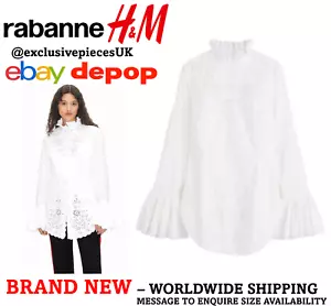 RABANNE X H&M Designer ✨| Broderie Anglaise Poplin Shirt White | Brand New ✅ 🔥 - Picture 1 of 1