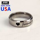 Forever Heart Lovers Rings Comfort-Fit Stainless Steel Wedding Ring Size 7 - 11