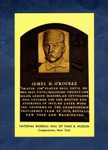 ORATOR JIM O'ROURKE, Giants~Bison++  | 1964 HOF postcard Curteichcolor GREEN ink