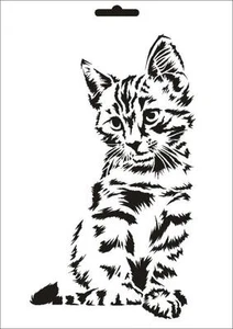 Pochoir mural peintre T-shirt pochoir W-631 chat ~ design UMR