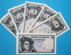 1 BILLETE DE 5 peseta 1948 VARIAS SERIE. SIN CIRCULAR BONITOS SIN DOBLECES. - Picture 1 of 2
