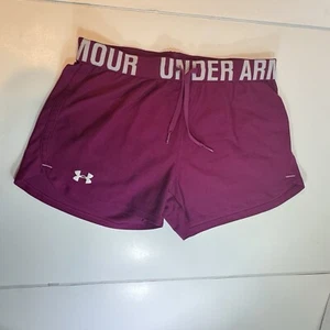 Under Armour Shorts Damen XS lila weiß Logo Athletic Heatgear Gym Run A7 - Bild 1 von 5
