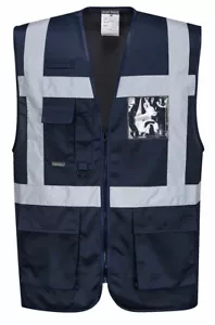 Portwest UF476 Iona Executive Safety Lightweight Zip Vest with Reflective Tape - Picture 1 of 10