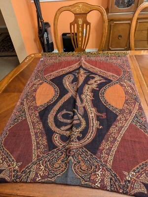 Bufanda Coldwater Creek 100 % lana negra borgoña elegante 27x76" de largo Foto 1 de 4