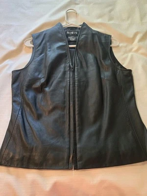 Chaleco para mujer talla 6 Mix It cuero negro motociclista show usado en excelente estado Foto 1 de 4