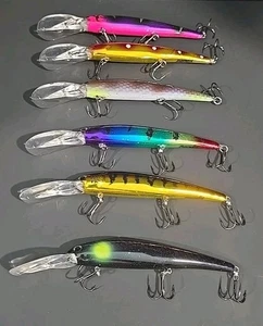 (6) Bandit Lures Deep Divers Fresh Water Crankbaits 6" Fishing - Picture 1 of 8